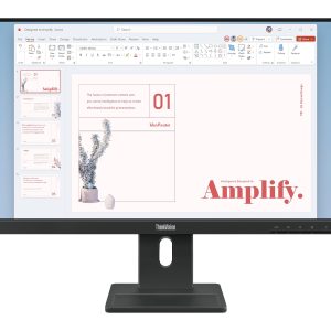 Lenovo ThinkVision E24-40 - LED monitor - 23.8" - 1920 x 1080 Full HD (1080p) @ 100 Hz - IPS - 250 cd/m² - 1300:1 - 4 ms - HDMI, VGA, DisplayPort - speakers - raven black