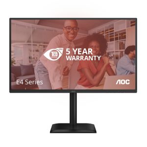 AOC 27E4CV - LED monitor - 27" - 1920 x 1080 Full HD (1080p) @ 120 Hz - IPS - 300 cd/m² - 1500:1 - 4 ms - HDMI, DisplayPort, USB-C - speakers - black