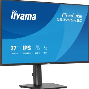 iiyama ProLite XB2796HSC-B1 - LED monitor - 27" - 1920 x 1080 Full HD (1080p) @ 144 Hz - IPS - 300 cd/m² - 1500:1 - 3 ms - HDMI, USB-C - speakers - black, matte