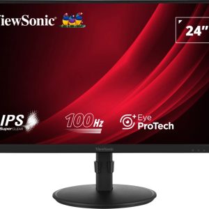 ViewSonic VA2408-HDJ - LED monitor - 24" - 1920 x 1080 Full HD (1080p) @ 100 Hz - IPS - 250 cd/m² - 1300:1 - 5 ms - HDMI, VGA, DisplayPort