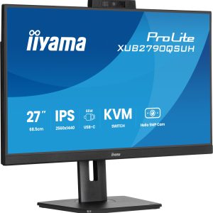 iiyama ProLite XUB2790QSUH-B2 - LED monitor - 27" - 2560 x 1440 QHD @ 100 Hz - IPS - 250 cd/m² - 1300:1 - 0.4 ms - HDMI, DisplayPort, USB-C - speakers - black, matte