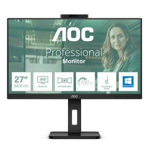 AOC Pro-line Q27P3CW - LED monitor - 27" - 2560 x 1440 QHD @ 75 Hz - IPS - 350 cd/m² - 1000:1 - 4 ms - 2xHDMI, DisplayPort, USB-C - speakers - black