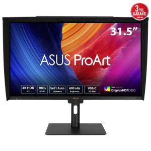 ASUS ProArt PA32UCE - LED monitor - 32" (31.5" viewable) - 3840 x 2160 4K @ 60 Hz - IPS - 600 cd/m² - 1000:1 - DisplayHDR 600 - 5 ms - 2xHDMI, 2xDisplayPort, USB-C - speakers - black