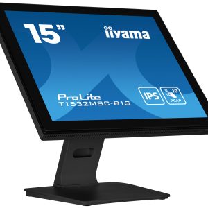 iiyama ProLite T1532MSC-B1S - LCD monitor - 15" - touchscreen - 1024 x 768 - TN - 350 cd/m² - 800:1 - 8 ms - HDMI, VGA, DisplayPort - speakers - black, matte