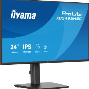 iiyama ProLite XB2496HSC-B1 - LED monitor - 24" (23.8" viewable) - 1920 x 1080 Full HD (1080p) @ 144 Hz - IPS - 300 cd/m² - 1500:1 - 3 ms - HDMI, USB-C - speakers - black, matte