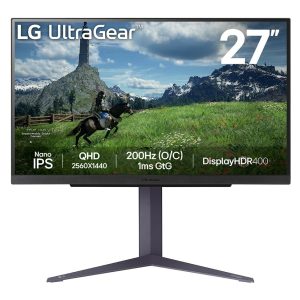 LG UltraGear 27GS85Q-B - LED monitor - gaming - 27" - 2560 x 1440 QHD @ 180 Hz - Nano IPS - 400 cd/m² - DisplayHDR 400 - 1 ms - 2xHDMI, DisplayPort