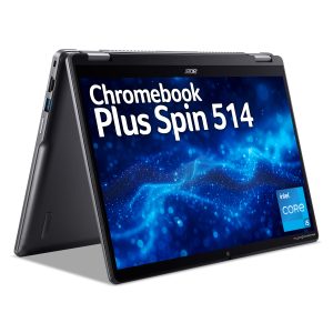 Acer Chromebook Plus Spin 514 CPE594-1N - Flip design - Intel Core i5 - 1335U / up to 4.6 GHz - Chrome OS - Intel Iris Xe Graphics - 8 GB RAM - 256 GB SSD NVMe, 3D Triple-level Cell (TLC) - 14" IPS touchscreen 1920 x 1200 - Wi-Fi 6E - steel grey - kbd: UK