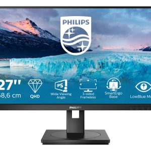 Philips S-line 275S1AE - LED monitor - 27" - 2560 x 1440 QHD @ 75 Hz - IPS - 250 cd/m² - 1000:1 - 4 ms - HDMI, DVI-D, DisplayPort - speakers - black texture