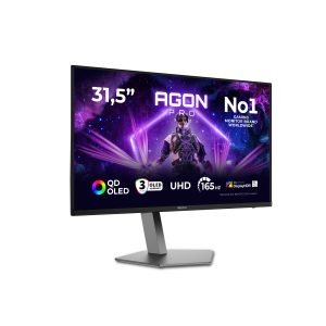 AOC AGON PRO AG326UD - OLED monitor - gaming - 32" (31.5" viewable) - 3840 x 2160 4K UHD (2160p) @ 165 Hz - 250 cd/m² - 15000000:1 - DisplayHDR 400 True Black - 0.03 ms - 2xHDMI, DisplayPort - speakers - dark grey