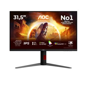AOC Gaming U32G4U - LED monitor - gaming - 32" (31.5" viewable) - 3840 x 2160 4K UHD (2160p) @ 160 Hz - Fast IPS - 400 cd/m² - 1000:1 - DisplayHDR 400 - 0.5 ms - 2xHDMI, DisplayPort - black, red