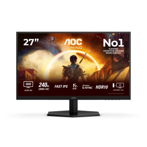 AOC Gaming Q27G42ZE - LED monitor - gaming - 27" - 2560 x 1440 QHD @ 240 Hz - Fast IPS - 300 cd/m² - HDR10 - 0.3 ms - HDMI, DisplayPort
