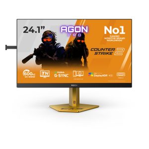 AOC AGON PRO CS24A - Counter Strike 2 Edition - LED monitor - gaming - 24" (24.1" viewable) - 1920 x 1080 Full HD (1080p) @ 600 Hz - Ultra-Fast TN eSports - 500 cd/m² - 1000:1 - DisplayHDR 400 - 0.3 ms - 2xHDMI, DisplayPort - orange, black