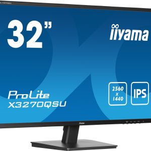iiyama ProLite X3270QSU-B1 - LED monitor - 32" (31.5" viewable) - 2560 x 1440 WQHD @ 100 Hz - IPS - 250 cd/m² - 1200:1 - 3 ms - 2xHDMI, DisplayPort - speakers - matte black