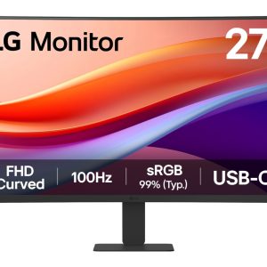 LG 27U421A-B - LCD monitor - curved - 27" - 1920 x 1080 Full HD (1080p) @ 100 Hz - VA - 250 cd/m² - 3000:1 - HDR10 - 5 ms - 2xHDMI, USB-C - matte black