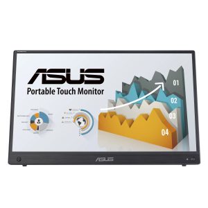 ASUS ZenScreen Touch MB16AMTR - LED monitor - 15.6" - portable - touchscreen - 1920 x 1080 Full HD (1080p) @ 60 Hz - IPS - 250 cd/m² - 700:1 - 5 ms - Mini HDMI, 2xUSB-C - speakers