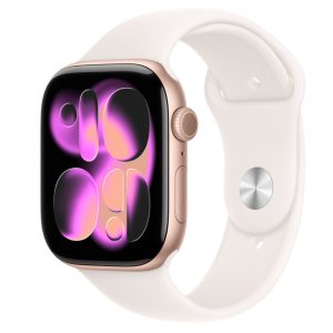 Apple Watch Series 11 GPS 46mm Rose Gold Aluminium Case with Light Blush Sport Band - S/M