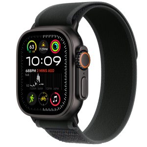 Apple Watch Ultra 3 GPS + Cellular 49mm Black Titanium Case with Black/Charcoal Trail Loop - M/L