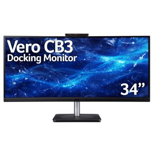 Acer Vero CB343CUR Dbemiiphcuzx - CB3 Series - LED monitor - curved - 34" - 3440 x 1440 UWQHD @ 60 Hz - IPS - 300 cd/m² - 1000:1 - HDR10 - 4 ms - 2xHDMI, DisplayPort, USB-C - speakers - black
