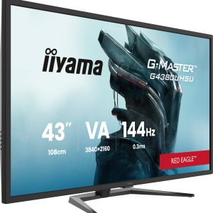 iiyama G-MASTER G4380UHSU-B2 - LED monitor - 43" (42.5" viewable) - 3840 x 2160 4K UHD (2160p) @ 144 Hz - VA - 550 cd/m² - 4000:1 - 0.4 ms - 2xHDMI, 2xDisplayPort - speakers - black, matte