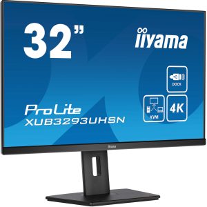 iiyama ProLite XUB3293UHSN-B5 - LED monitor - 31.5" - 3840 x 2160 4K @ 60 Hz - IPS - 350 cd/m² - 1000:1 - 4 ms - HDMI, DisplayPort, USB-C - speakers - matte black