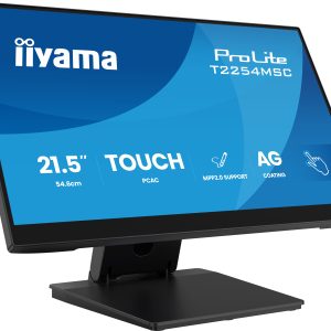 iiyama ProLite T2254MSC-B2AG - LED monitor - 21.5" (18.7" viewable) - touchscreen - 1920 x 1080 Full HD (1080p) @ 100 Hz - IPS - 300 cd/m² - 1300:1 - 4 ms - HDMI, DisplayPort - speakers - black