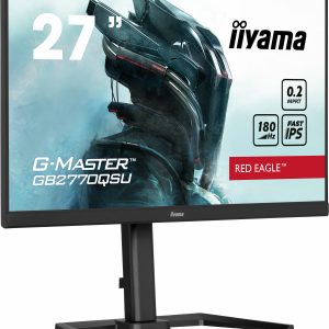 iiyama G-MASTER Red Eagle GB2770QSU-B6 - LED monitor - gaming - 27" - 2560 x 1440 WQHD @ 180 Hz - Fast IPS - 400 cd/m² - 1200:1 - 0.2 ms - HDMI, DisplayPort - speakers - black, matte