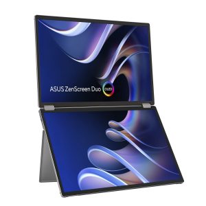 ASUS ZenScreen Duo OLED MQ149CD - Dual OLED monitor - 14" - portable - touchscreen - 1920 x 1200 @ 60 Hz - 500 cd/m² - 100000:1 - DisplayHDR 400 True Black - 1 ms - grey