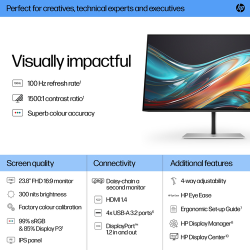 Refurbished HP 7 Pro 724pf 23.8'' 16:9 FHD IPS Monitor - additional view 17
