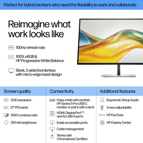 Refurbished HP S5 Pro 527pq 27" Monitor - additional view 7