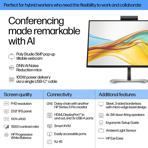 Refurbished HP S5 Pro 524pm 24" Monitor - additional view 3