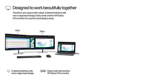 Refurbished HP S5 Pro 524pu 23.8" Monitor - additional view 2